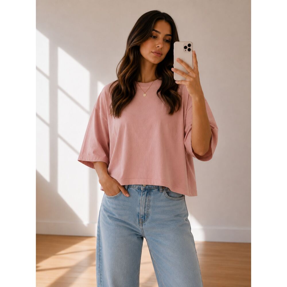 Free Assembly Pink Oversized T-Shirt Women’s XXL Relaxed Casual Tee
